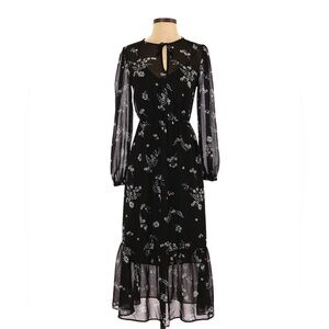 Black Floral Long Sleeve Dress